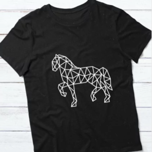Geometric Horse - 145g Crew Neck T-Shirt
