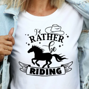 I'd rather be riding  - 145g Crew Neck T-Shirt