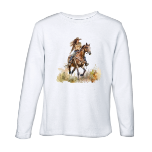 Watercolor Cowgirl - 145g Long Sleeve T-Shirt Kiddies